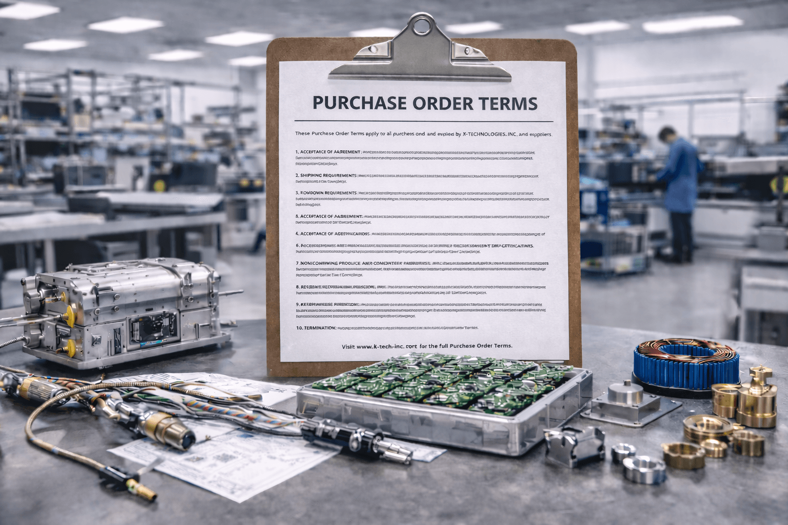 Purchase order terms and manufacturing workflow