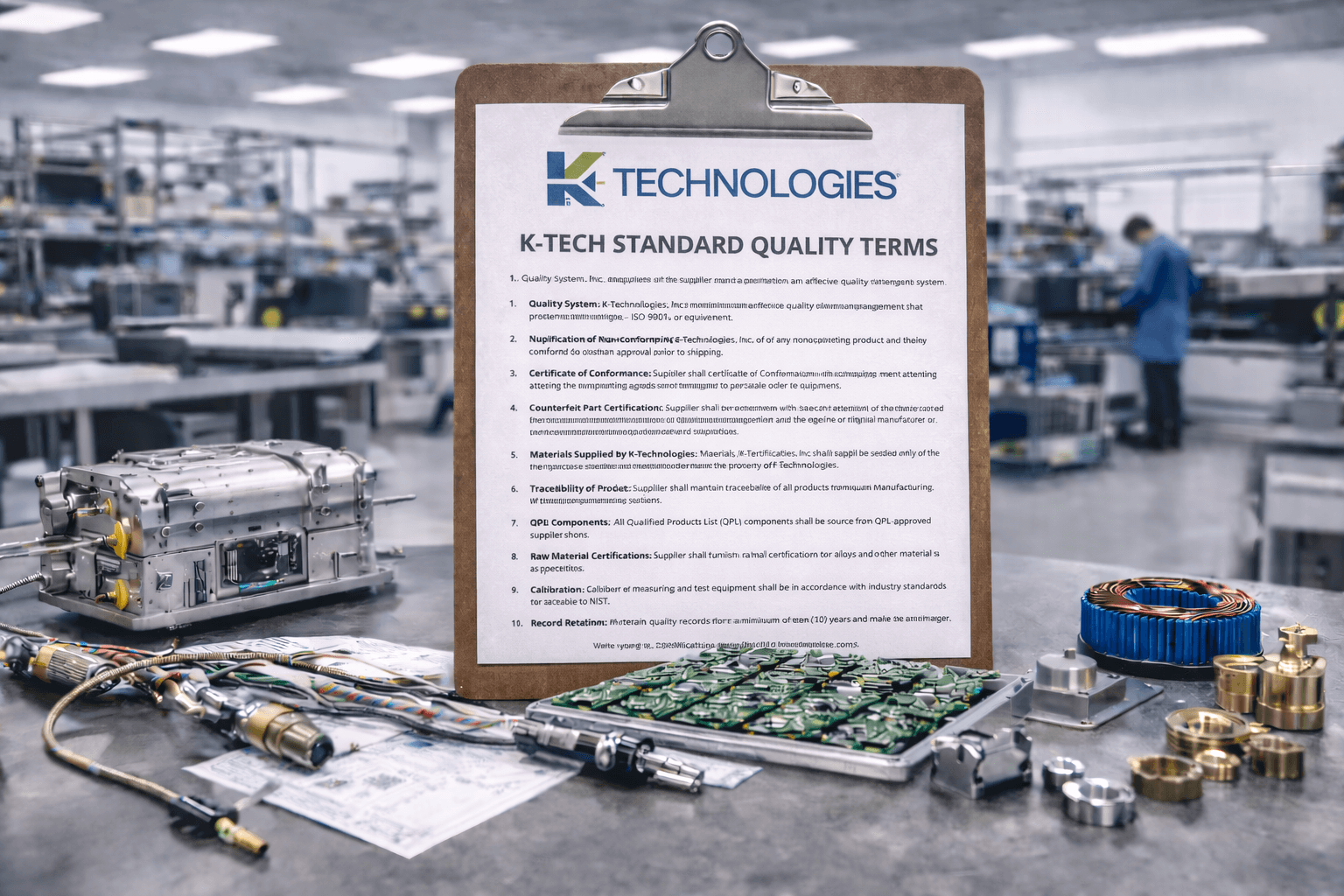 Standard manufacturing quality terms and controls